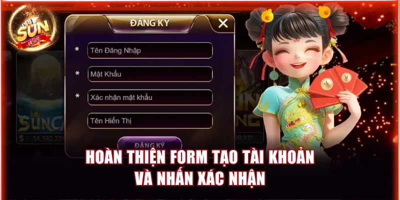hoan thien form tao tai khoan va nhan xac nhan