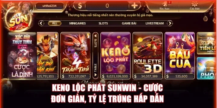 Keno lộc phát Sunwin